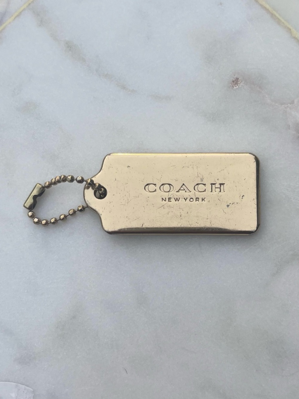 COACH Gold Metal Hang Tag, Heavy